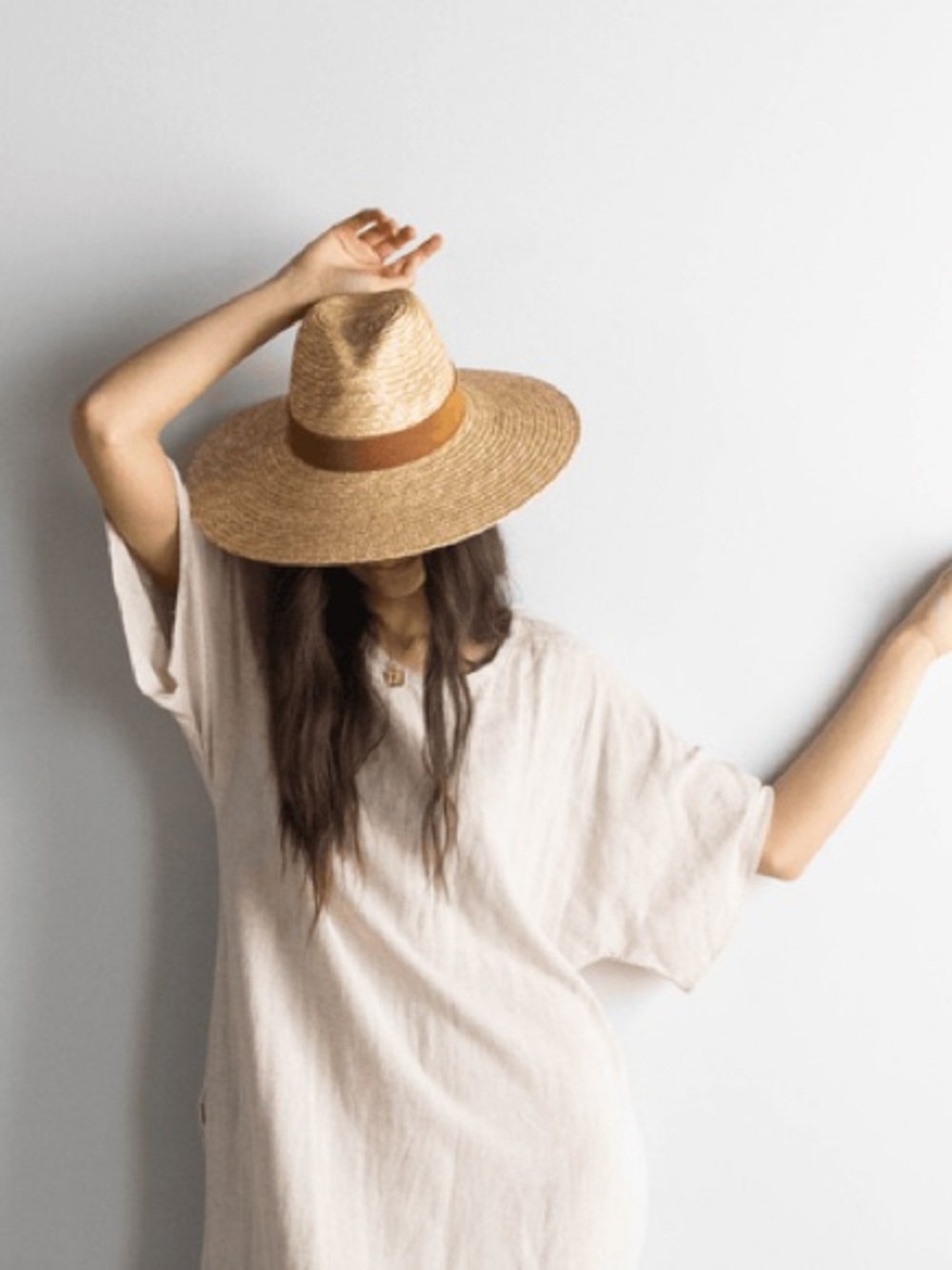 Gigi Pip Isla Straw Fedora One Size Boho Beach Luxury Minimalist